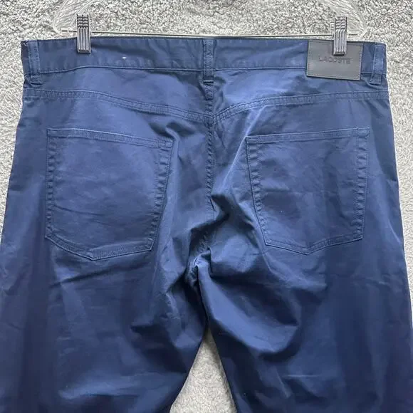 Lacoste Men's 40 x 32 Blue Chino Pants‎ Slim Fit Casual Comfortable Preppy EUC - Picture 6 of 7